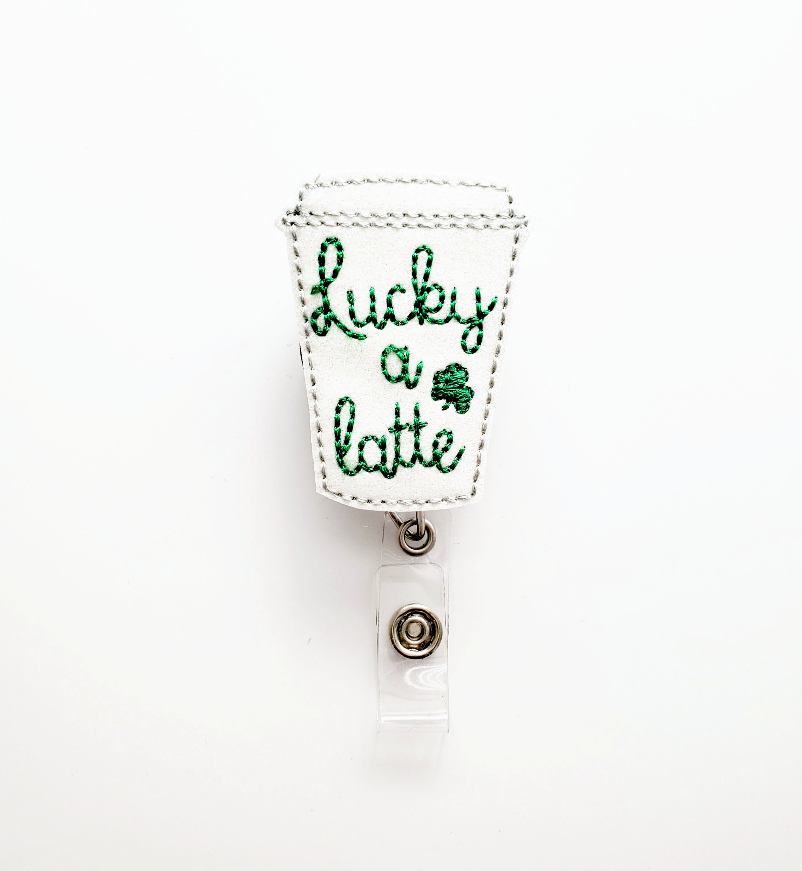 Lucky a Latte Badge Reel - love tan co.
