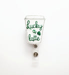 Lucky a Latte Badge Reel - love tan co.