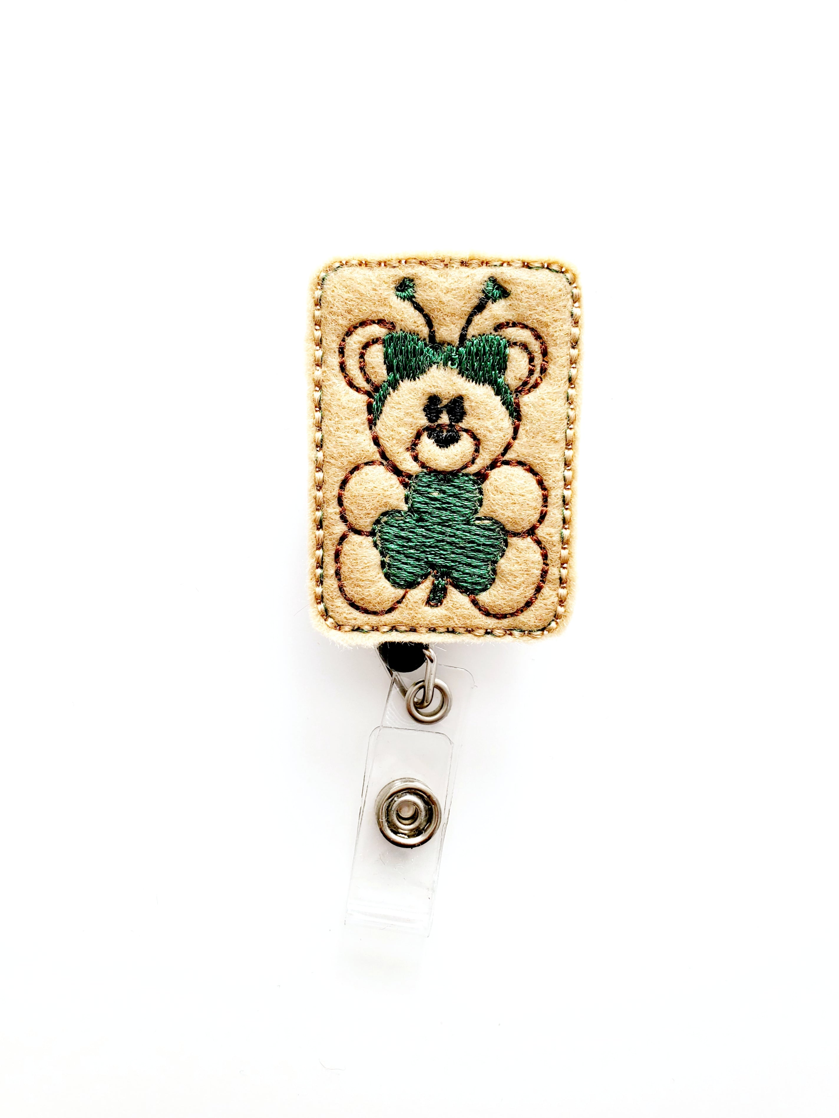 Clover Bear Badge Reel - love tan co.