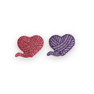 Vinyl Yarn Heart Badge Topper + Reel - | Happie Potato Image 1