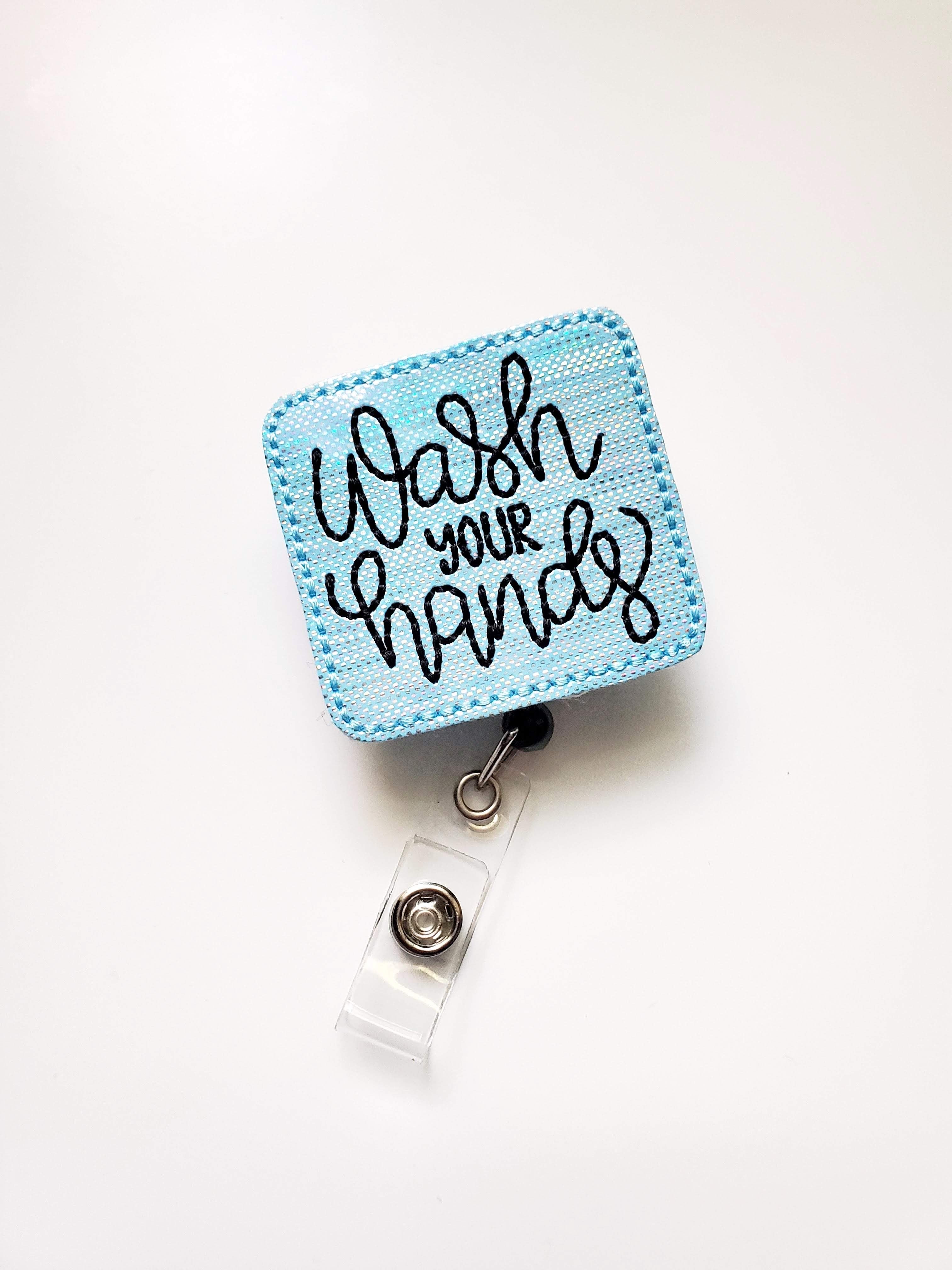 Vinyl Wash your Hands Badge Topper + Reel - | Happie Potato Image 1