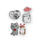 Vinyl Valentine Cat Badge Topper + Reel - | Happie Potato Image 1
