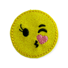 Vinyl Kissy Heart Emoji Badge Topper + Reel - | Happie Potato Image 1